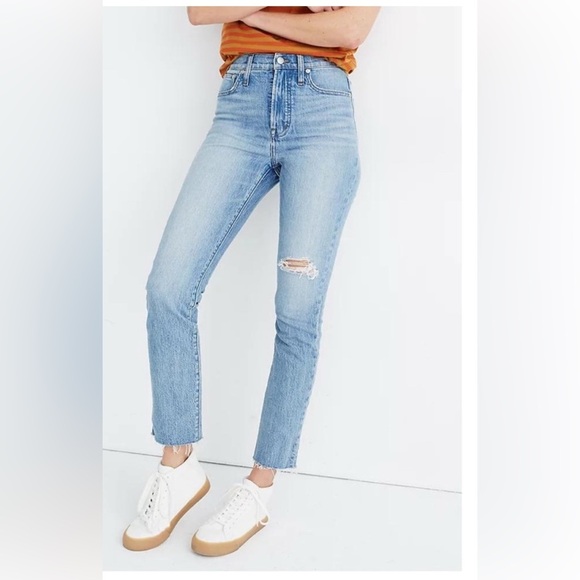 Madewell The Perfect Vintage Crop Jean Light Wash Comfort Stretch size 32 1827 - Picture 1 of 16